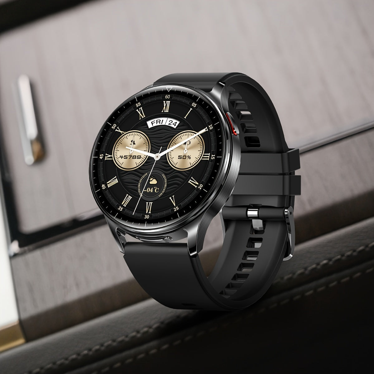 1.39" Full Touch Smart Watch for Women & Men - Wireless Calls, Remote Camera Control, Water Reminder, Message Alerts, Fitness Tracker with 100+ Sports Modes, Built-In Headphones, IP67, Black Silicone Band, Calorie Counter & P