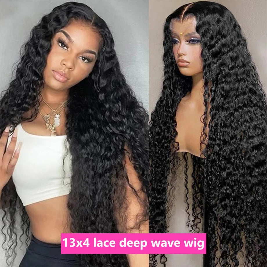1-3 Days Fast Delivery 180 Density Wigs Human Hair 13x6 13x4 Transparent Lace Frontal Deep Wave Human Hair Wigs 5x5 Glueless Wig