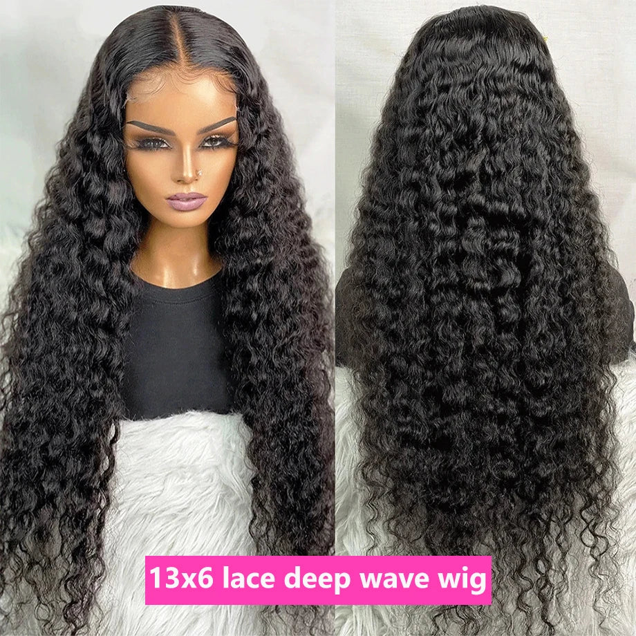 1-3 Days Fast Delivery 180 Density Wigs Human Hair 13x6 13x4 Transparent Lace Frontal Deep Wave Human Hair Wigs 5x5 Glueless Wig