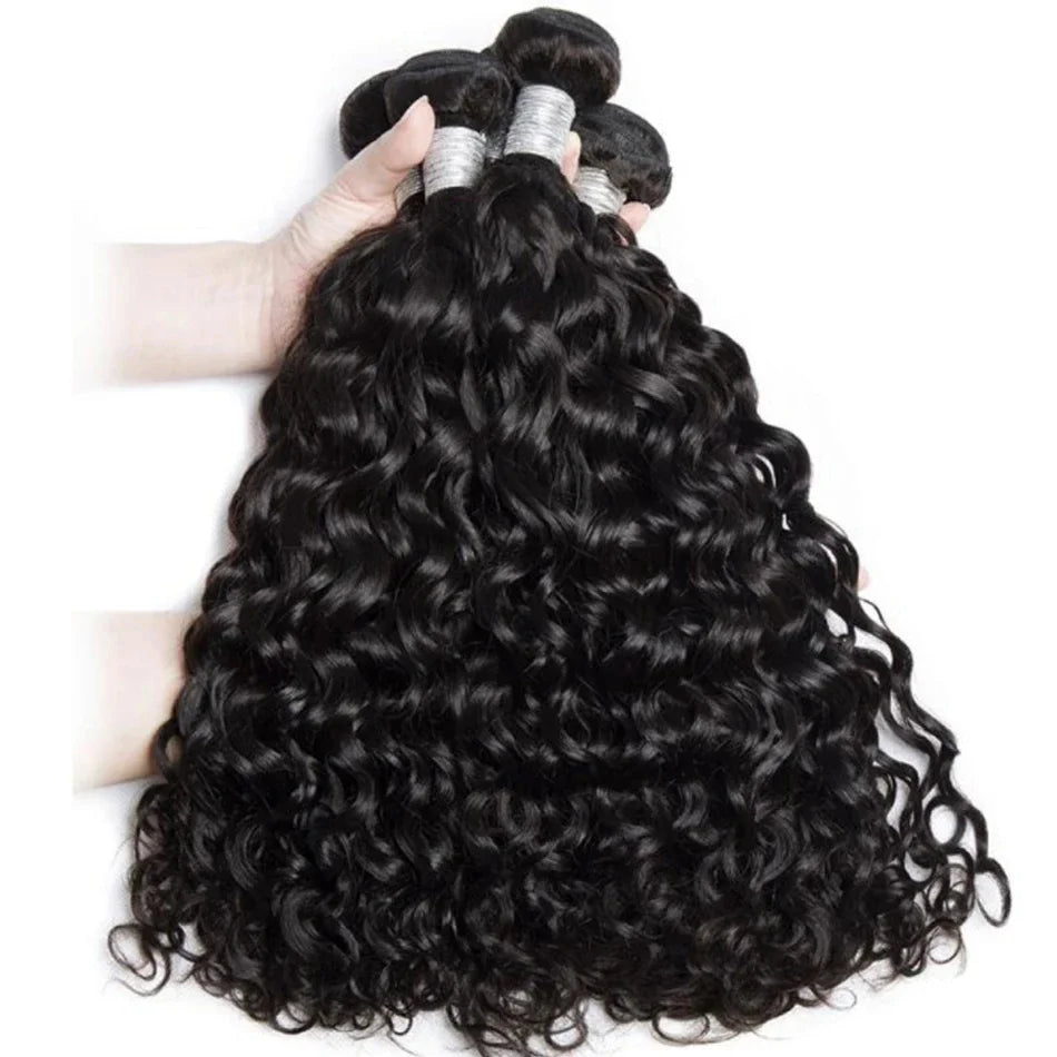 1/3/4 Bundles Deep Wave Hair 100% Human Hair Bundles Unprocessed Human Hair Extensions Deep Wave Bundles Natural Black Women