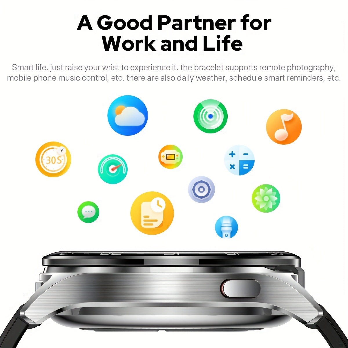 1.39" Full Touch Smart Watch for Women & Men - Wireless Calls, Remote Camera Control, Water Reminder, Message Alerts, Fitness Tracker with 100+ Sports Modes, Built-In Headphones, IP67, Black Silicone Band, Calorie Counter & P