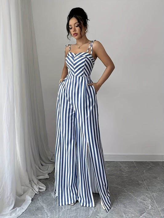 Digital Printed Striped Overalls.