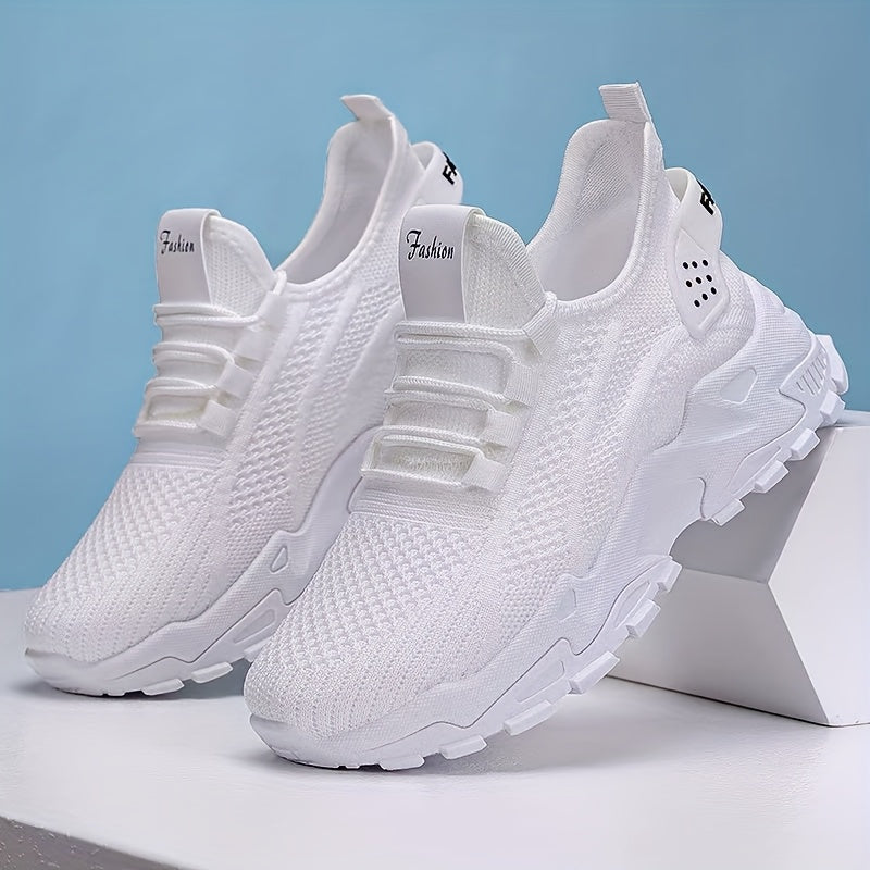 Ladies' White Sports Shoes Feature Breathable Mesh Uppers And Thick Soles. Designed As Casual Lace - Up Outdoor Footwear, These Lightweight Low - Top Shoes Come With An Added Bonus: They Are Available In Plus Sizes.