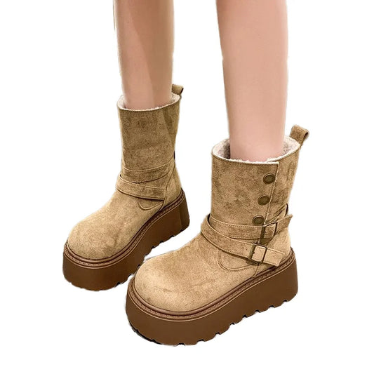 Leopard Print Sleeve Closure Boots