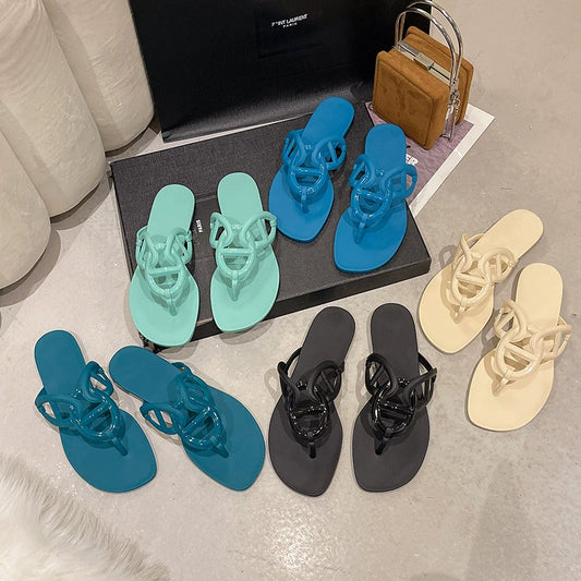 Internet Celebrity Flats Summer Beach Pig Nose Slippers
