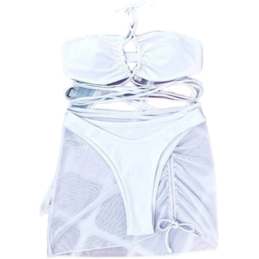 South Korea 2025 New Swimsuit Women's Pure Desire Separates Lace Banded Bikini Three-Point Sexy Vacation Swimsuit