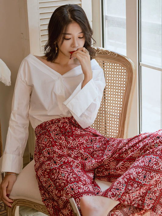 New Summer Ethnic-Style Holiday Anti-Mosquito Wide-Leg Pants
