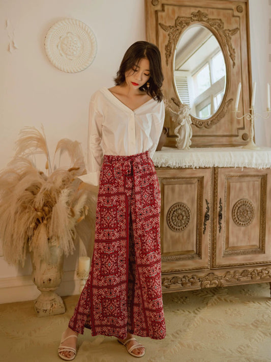 New Summer Ethnic-Style Holiday Anti-Mosquito Wide-Leg Pants