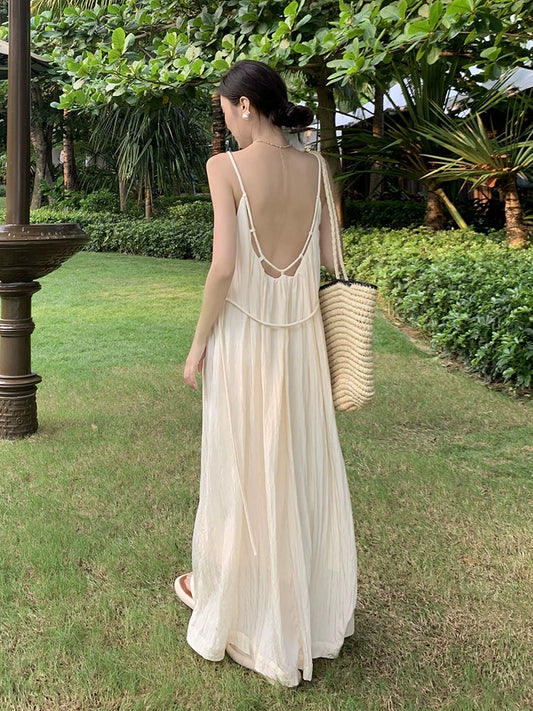 Loose Xishuangbanna Strap Beach Dress for Seaside Vacation