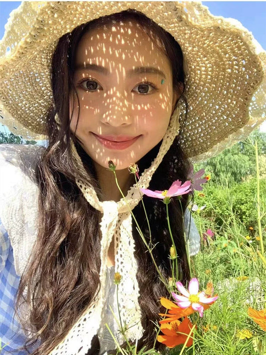 Straw Hat French Seaside Vacation Women's Foldable Big Brim