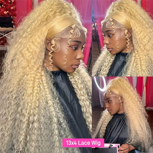 613 Hd Lace Frontal Wig 13x6 Honey Blonde Wig 13x4 Lace Human Hair Wigs Deep Wave Brazilian Hair Curly Human Hair Wigs For Women