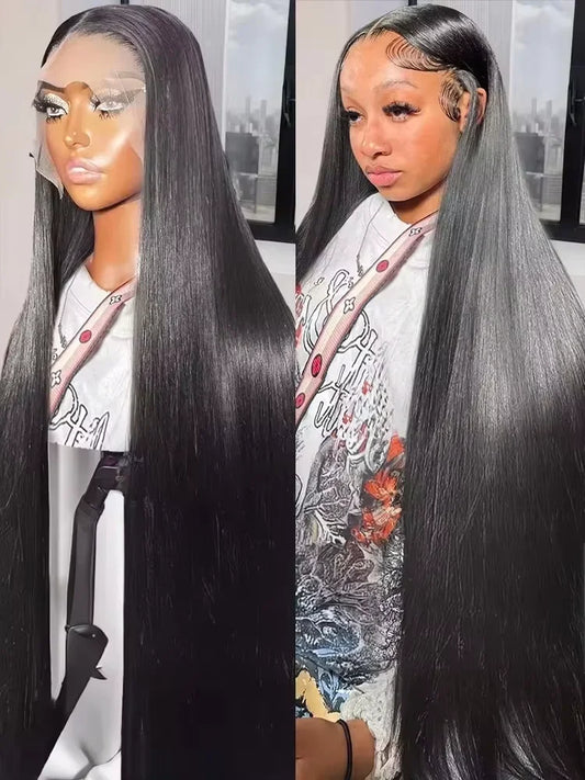 50 Inch 13x6 Black Straight Lace Front Wig 13x4 Lace Front Human Hair Wigs For Women 13x4 Lace Frontal Wig Brazilian Hair Wigs