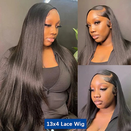 16 Inch 200 High Desity 13x6 13x4 HD Lace Front Human Hair Wigs Pre Plucked For Women Bone Straight Human Hair Lace Frontal Wigs