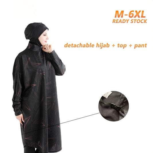 Muslim Burkini Swimming Suit For Women Modest Swimwear Long Sleeve Plus Size Abaya Abayas Swimsuit Cover Ups Bat Shirt Hijab