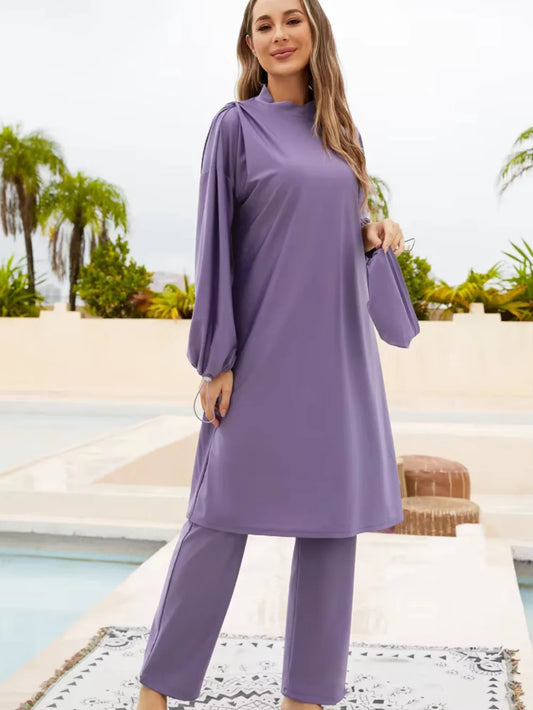 Abaya summer Muslim Swimwear Hijab Women Musulman 3pcs Swimsuit Muslim Swimming Suit Modest Swimwear 3 Pieces Sets Islamic 2025