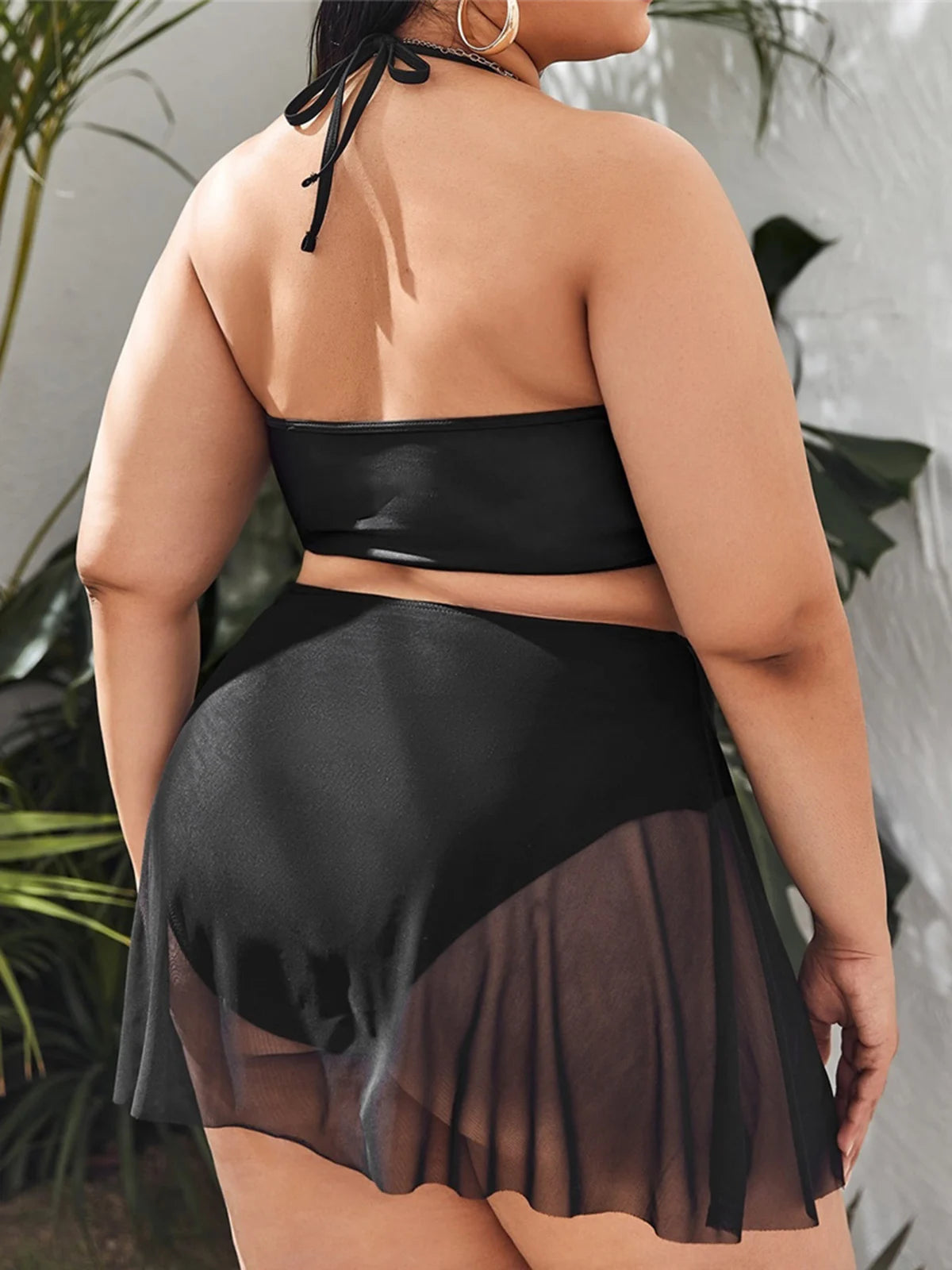0XL - 4XL Halter Bikini Large Size Swimwear Plus Size Women Swimsuit Female Two-pieces Bikini set Bather Bathing Suit Swim K6701