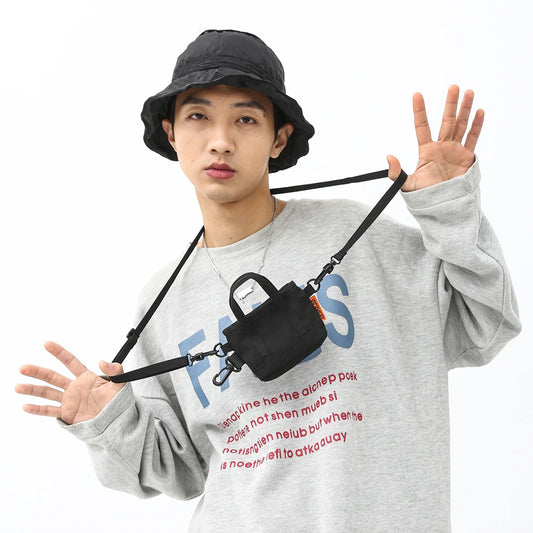 Retro Shoulder Bags Men Nylon Zipper Running Pouch Bag Women Small Outdoor Travel Camping Bags Vintage Casual Coin Purse Tote
