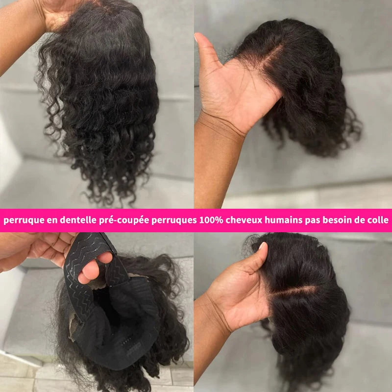 1-3 Days Fast Delivery 180 Density Wigs Human Hair 13x6 13x4 Transparent Lace Frontal Deep Wave Human Hair Wigs 5x5 Glueless Wig