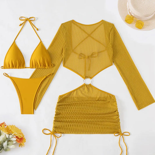 New Sexy Bikinis Female Swimsuits Women Three-Piece Swimwear Beach Swimming Wear Bathing Suits Brazilian Bikini Set Pool Bather