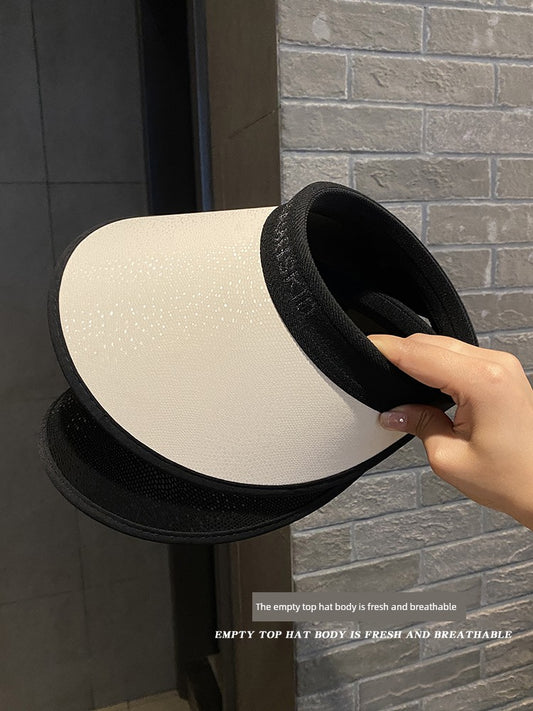 Women's Big Brim Black Rubber Headband Beach Versatile Sun Hat