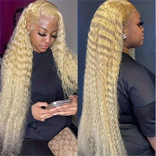 613 Hd Lace Frontal Wig 13x6 Honey Blonde Wig 13x4 Lace Human Hair Wigs Deep Wave Brazilian Hair Curly Human Hair Wigs For Women