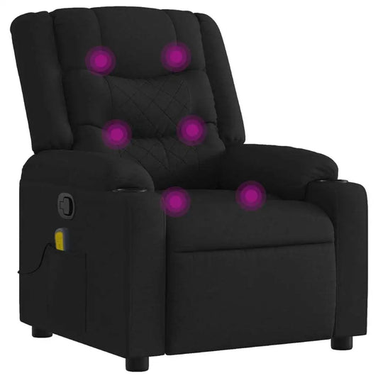 Comfortable Black Massage Recliner Chair with Polyester Metal Plywood Foam for Relaxation