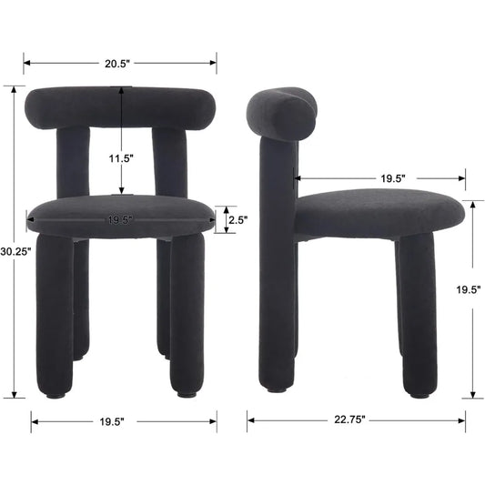 Modern Boucle Dining Chairs Set of 4, Sherpa Upholstered Barrel Dining Chairs Armless Curved Back Accent Chairs, Boucle Living