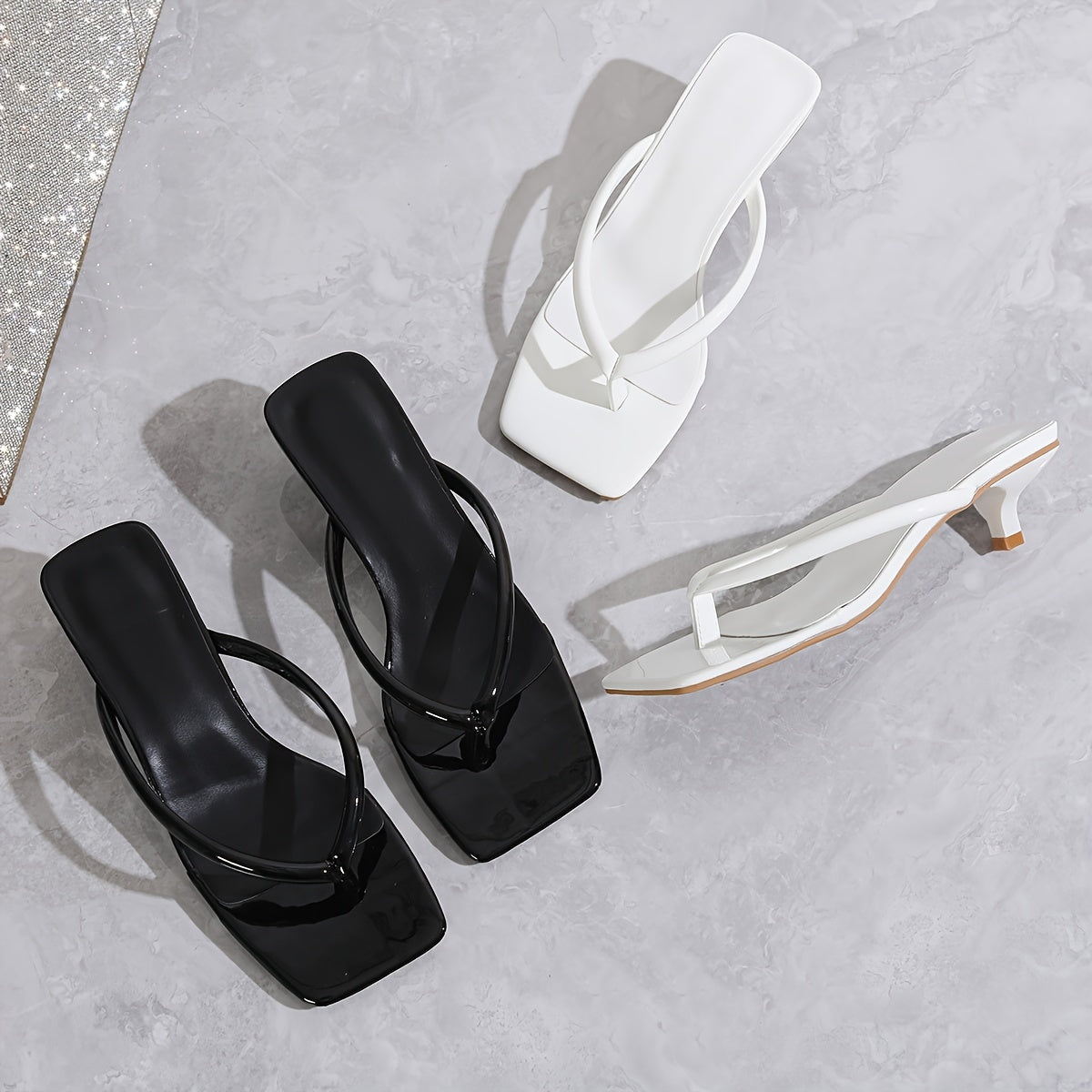 Spring And Summer New Fine Heeled Flip-flops Flip-flops Women Wear Flip-flops with Square High Heels